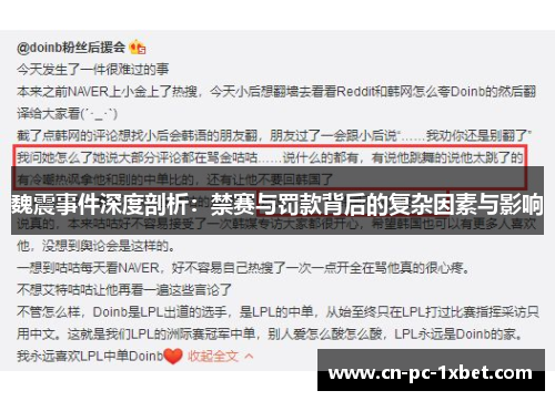 魏震事件深度剖析：禁赛与罚款背后的复杂因素与影响